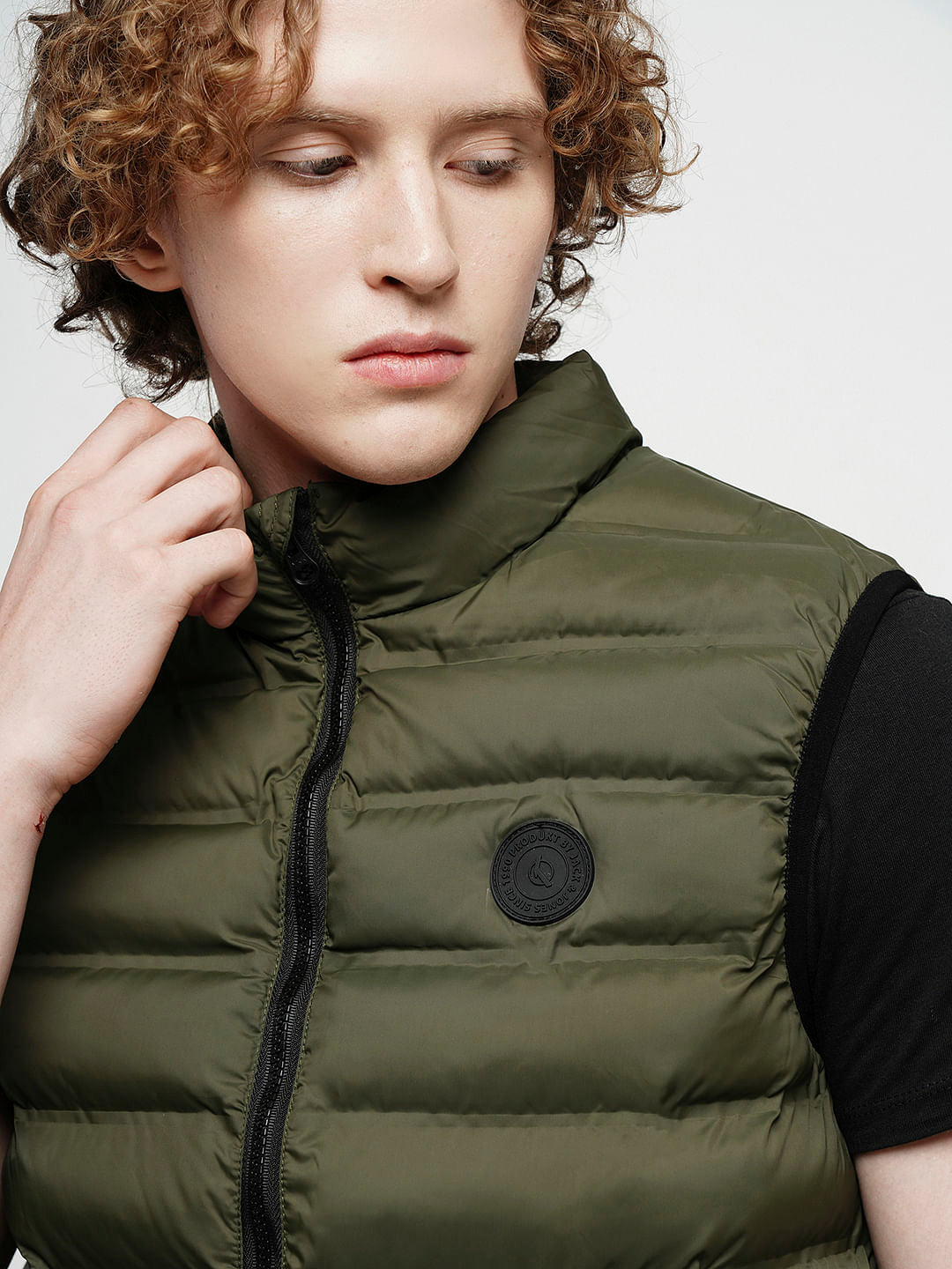 PRODUKT by JACK&JONES Olive Green Sleeveless Puffer Vest