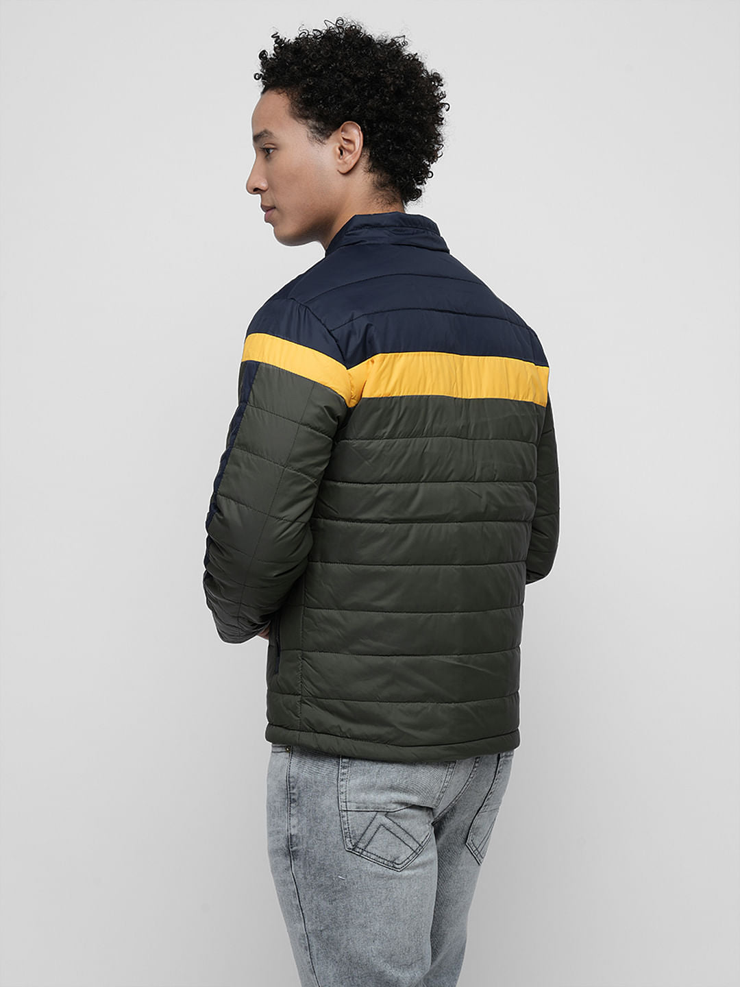 PRODUKT by JACK&JONES Green Colourblocked Puffer Jacket