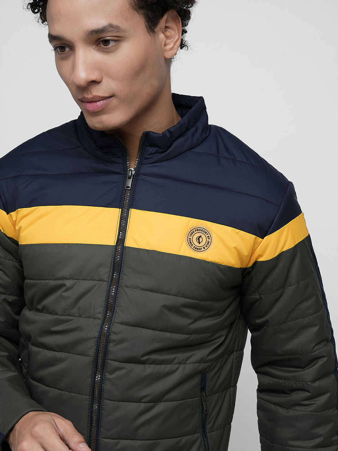 PRODUKT by JACK&JONES Green Colourblocked Puffer Jacket