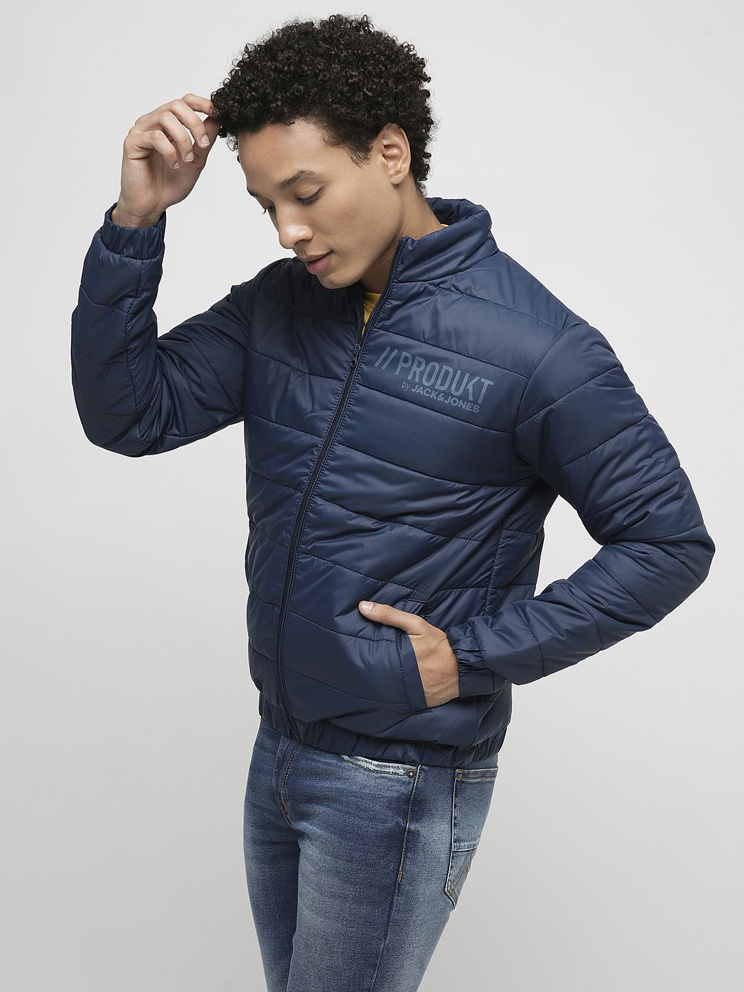 PRODUKT by JACK&JONES Blue High Neck Puffer Jacket