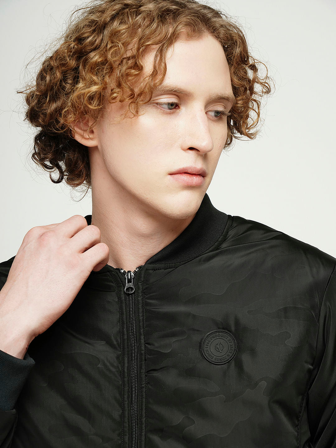 PRODUKT by JACK&JONES Black Zip-Up Bomber Jacket