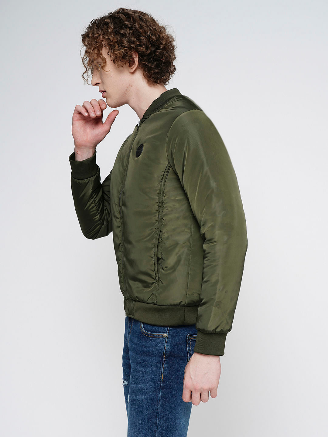 PRODUKT by JACK&JONES Green Zip-Up Bomber Jacket