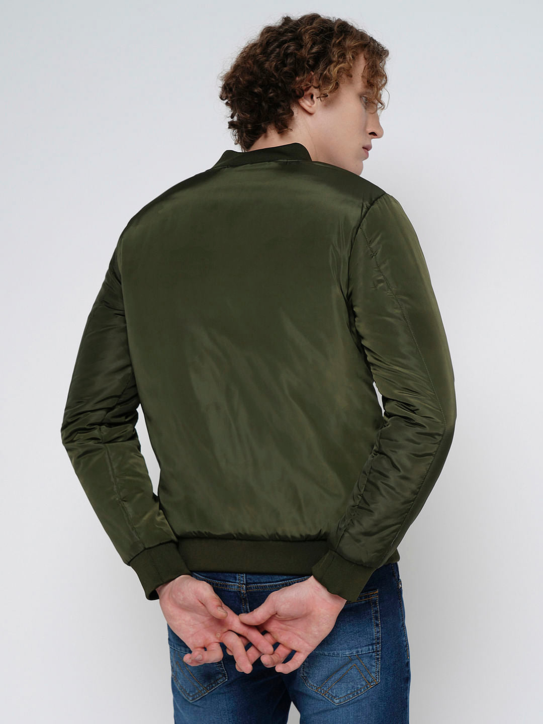 PRODUKT by JACK&JONES Green Zip-Up Bomber Jacket