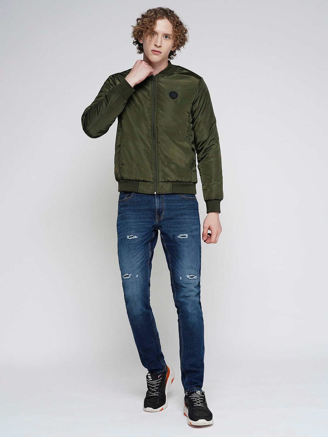 PRODUKT by JACK&JONES Green Zip-Up Bomber Jacket