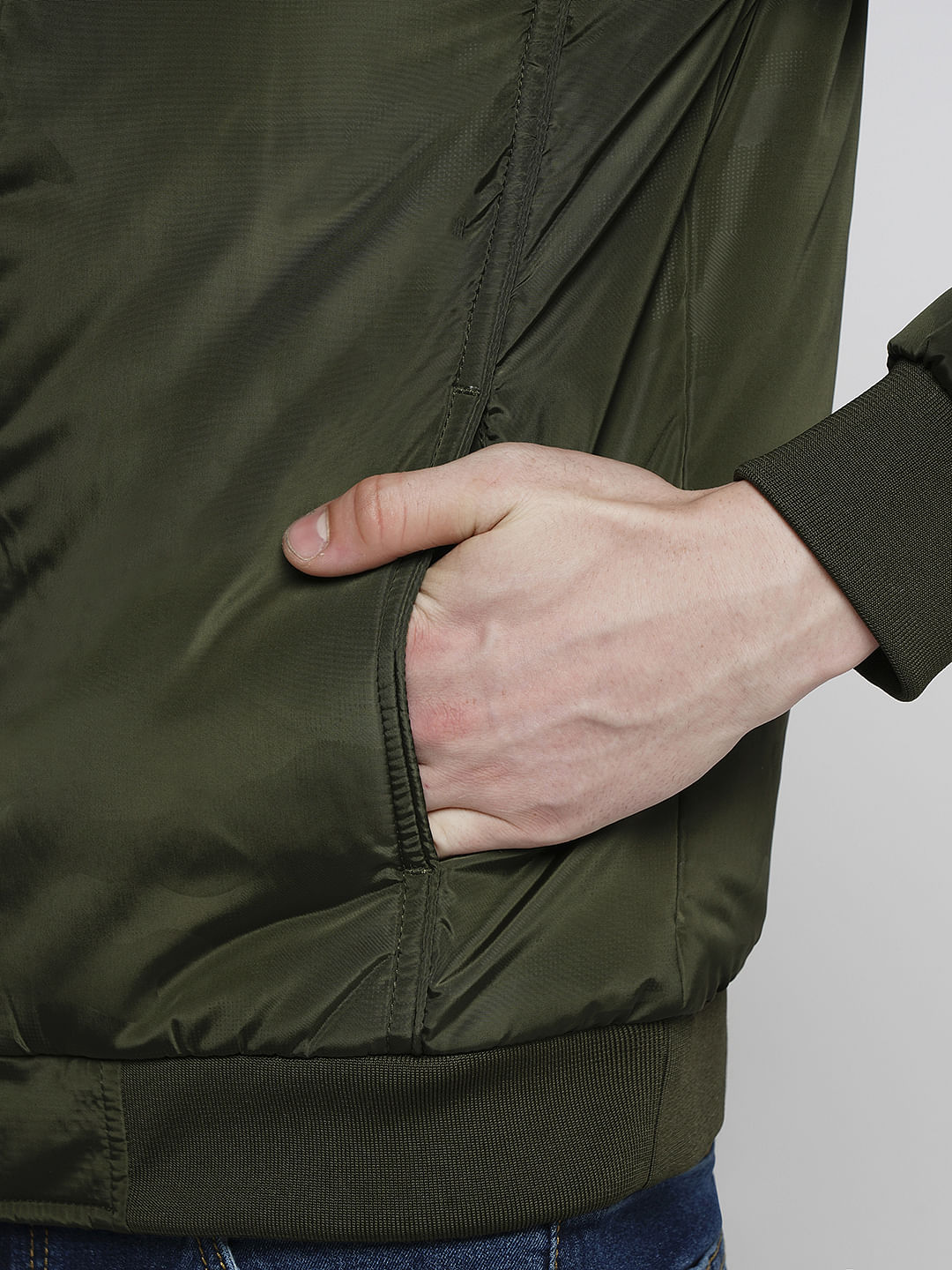 PRODUKT by JACK&JONES Green Zip-Up Bomber Jacket