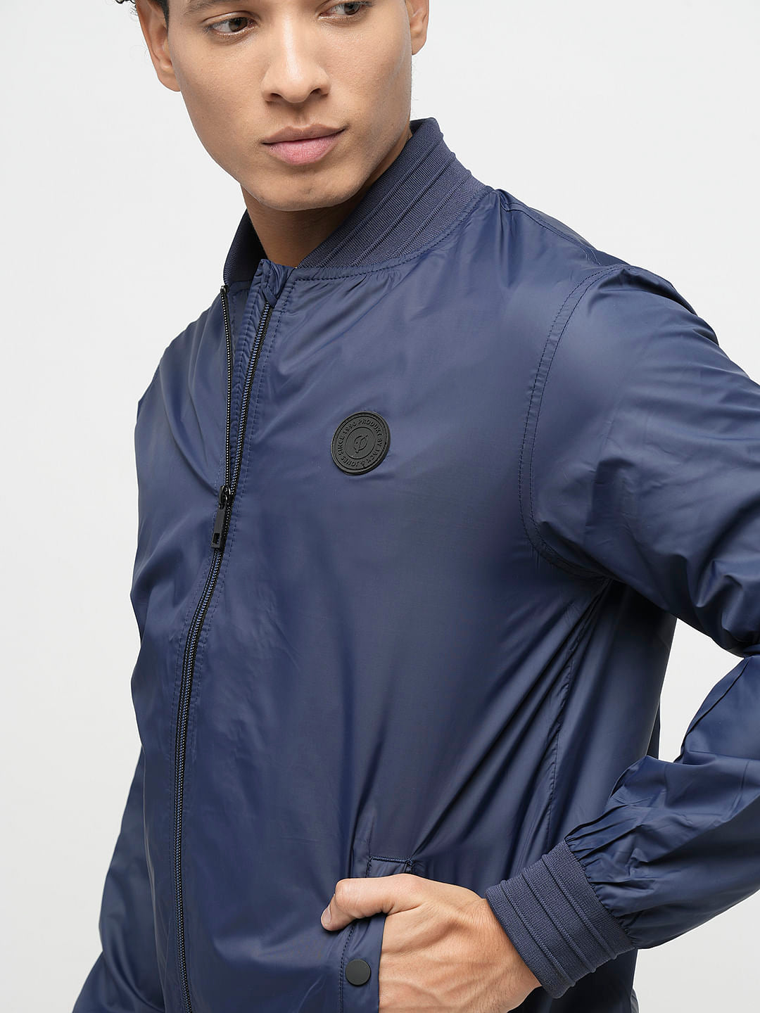 PRODUKT by JACK&JONES Blue Zip-Up Bomber Jacket
