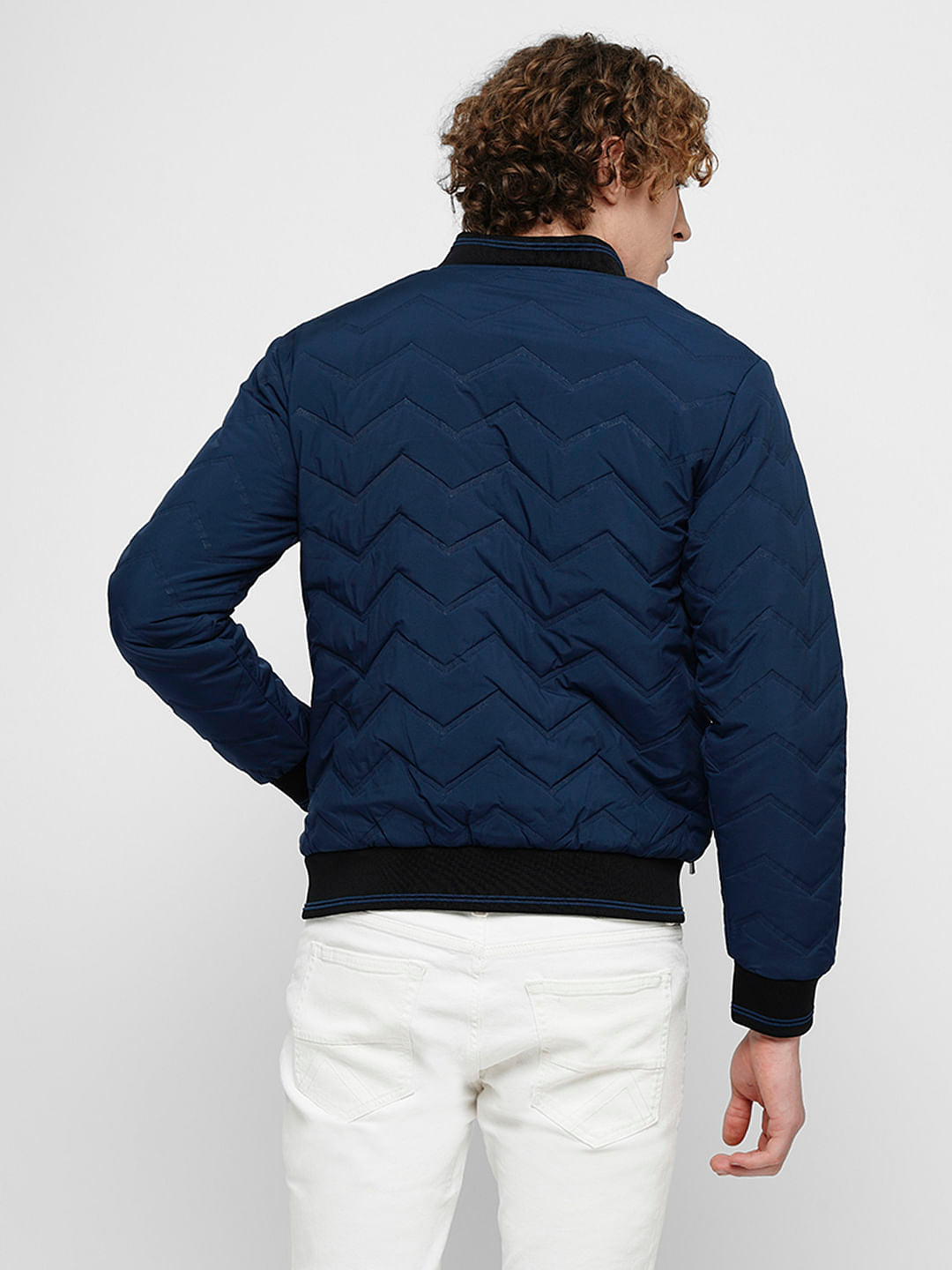 PRODUKT by JACK&JONES Dark Blue Quilted Bomber Jacket