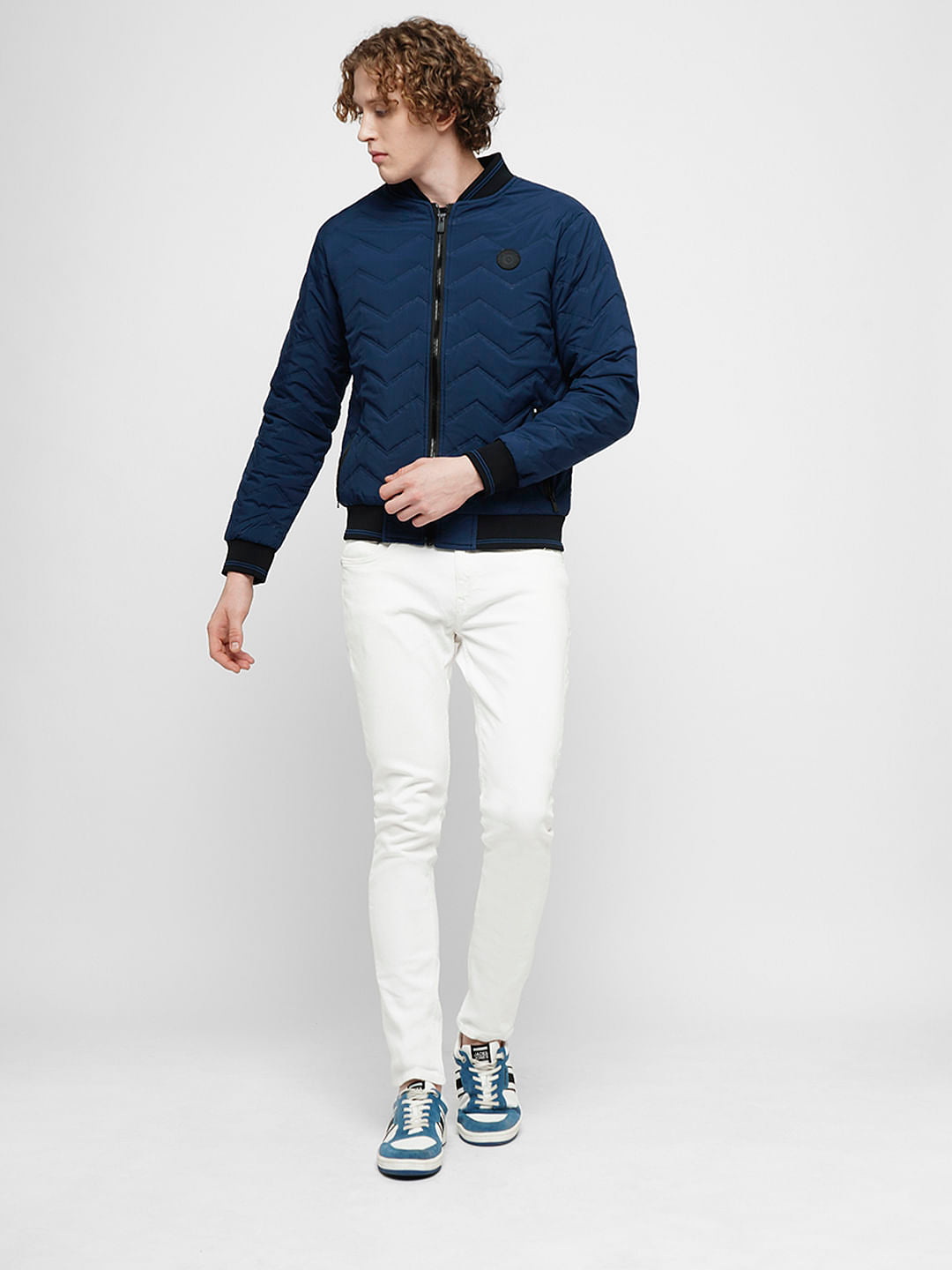 PRODUKT by JACK&JONES Dark Blue Quilted Bomber Jacket