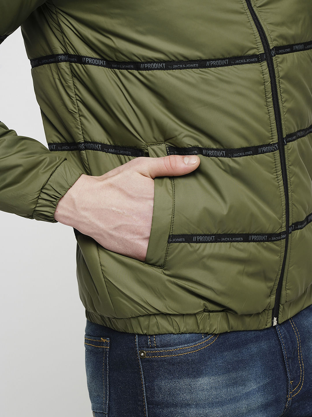 PRODUKT by JACK&JONES Green Logo Print Puffer Jacket
