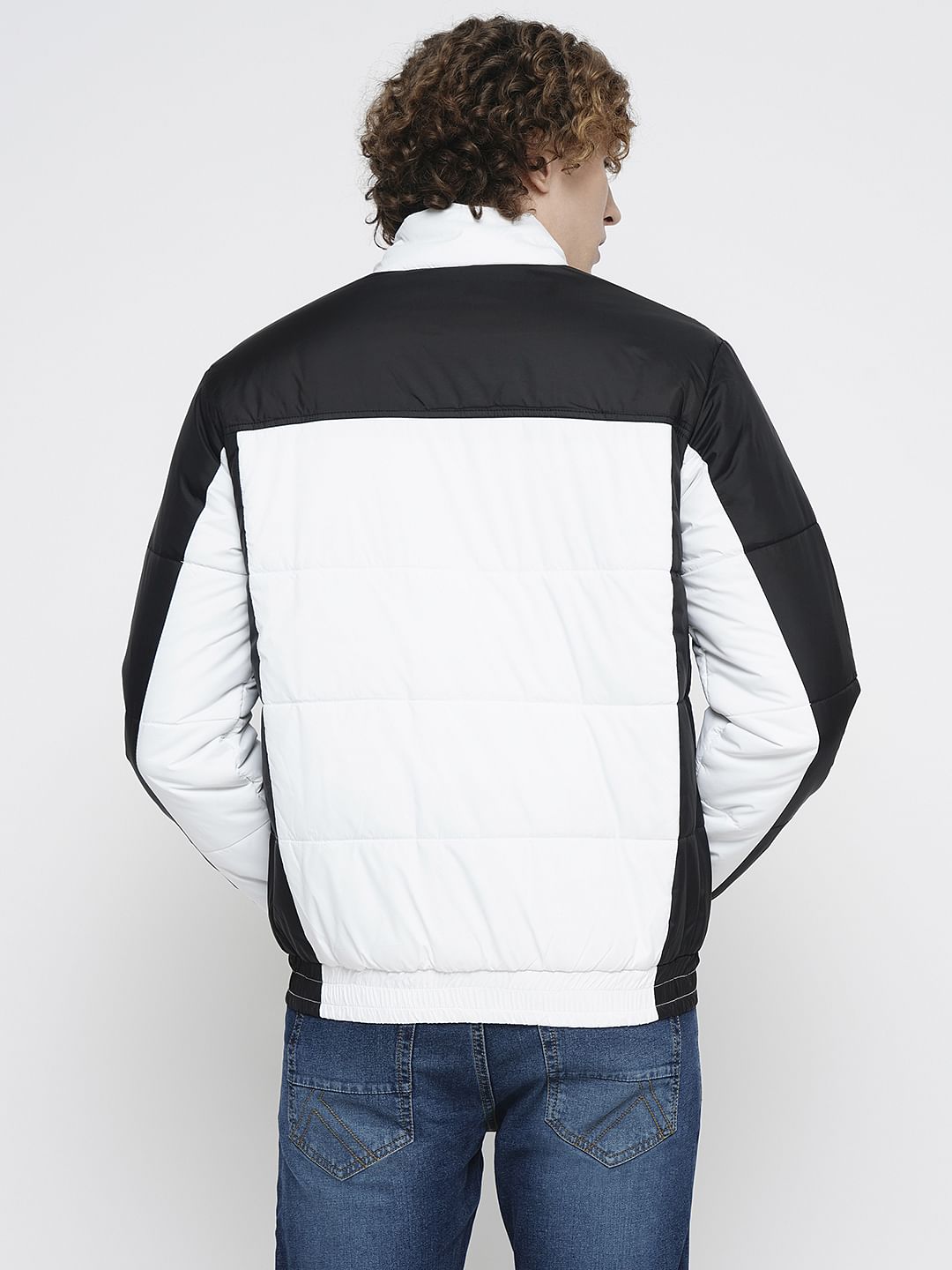 PRODUKT by JACK&JONES White Colourblocked Puffer Jacket
