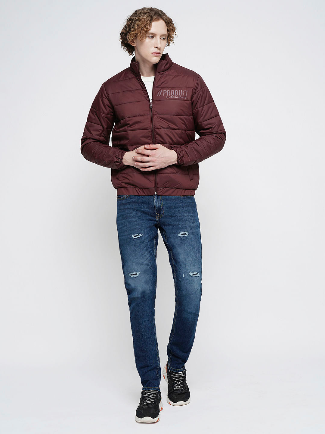PRODUKT by JACK&JONES Red Logo Print Puffer Jacket