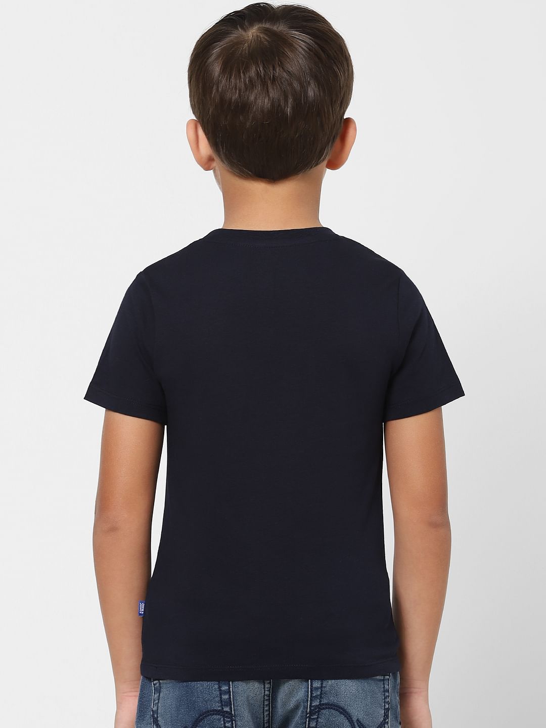 Boys Blue Logo Print Crew Neck T-shirt