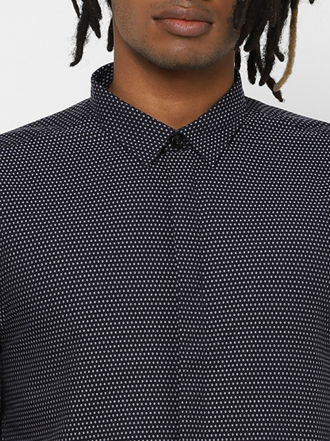 Black All Over Print Full Sleeves Shirt