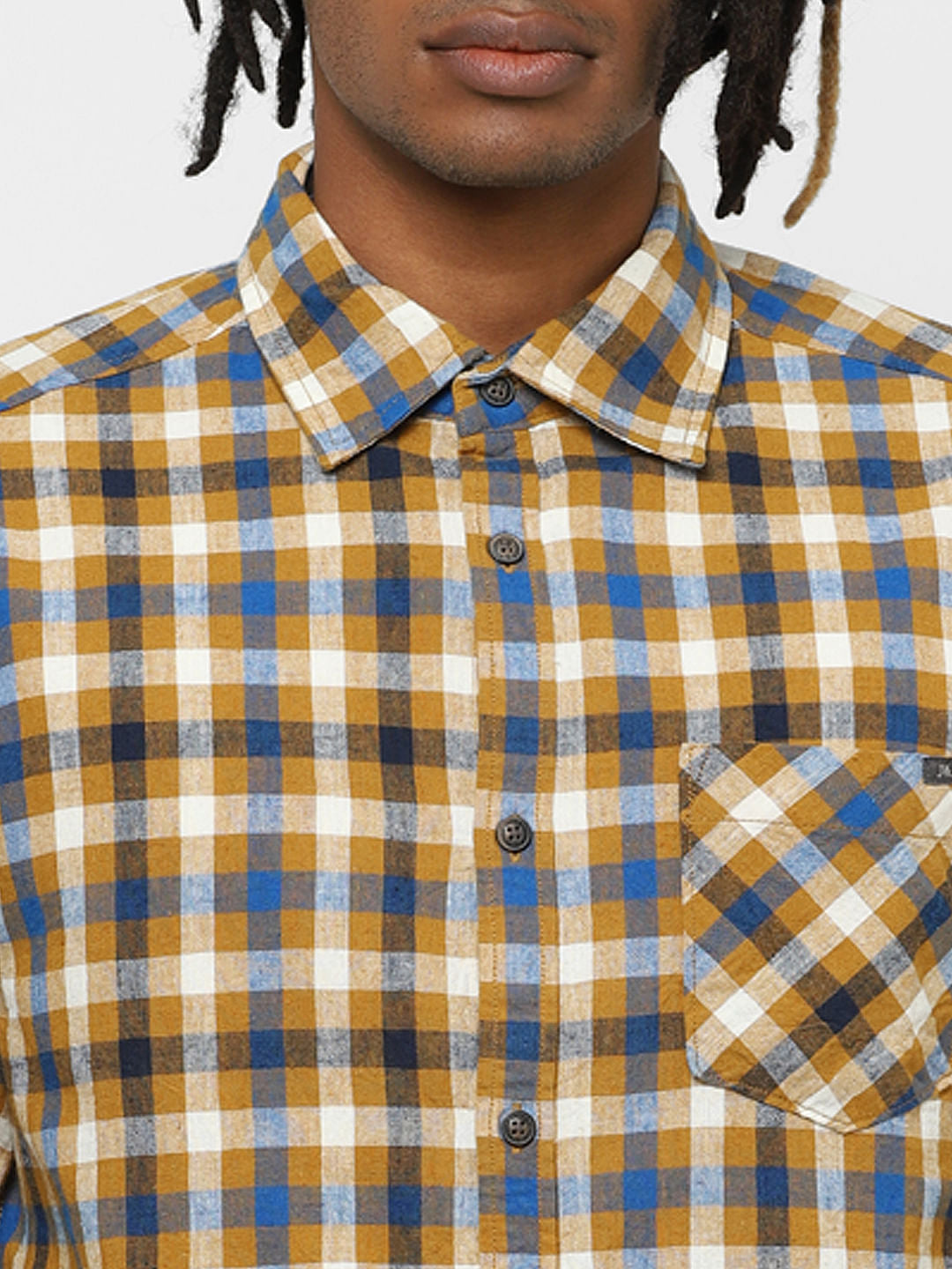 Brown Check Full Sleeves Shirt