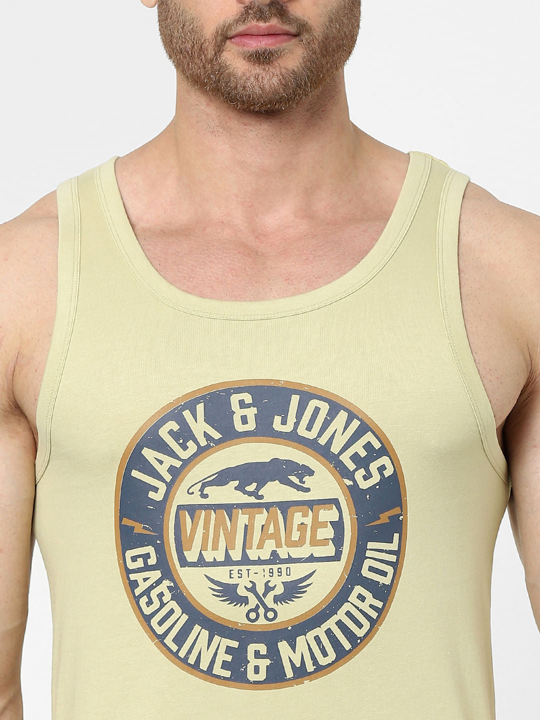 Green Logo Print Vest