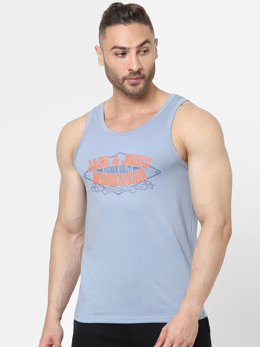 Blue Logo Print Vest