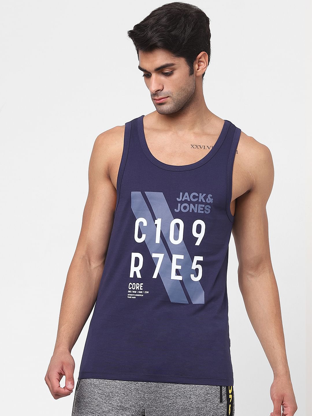 Blue Graphic Print Vest