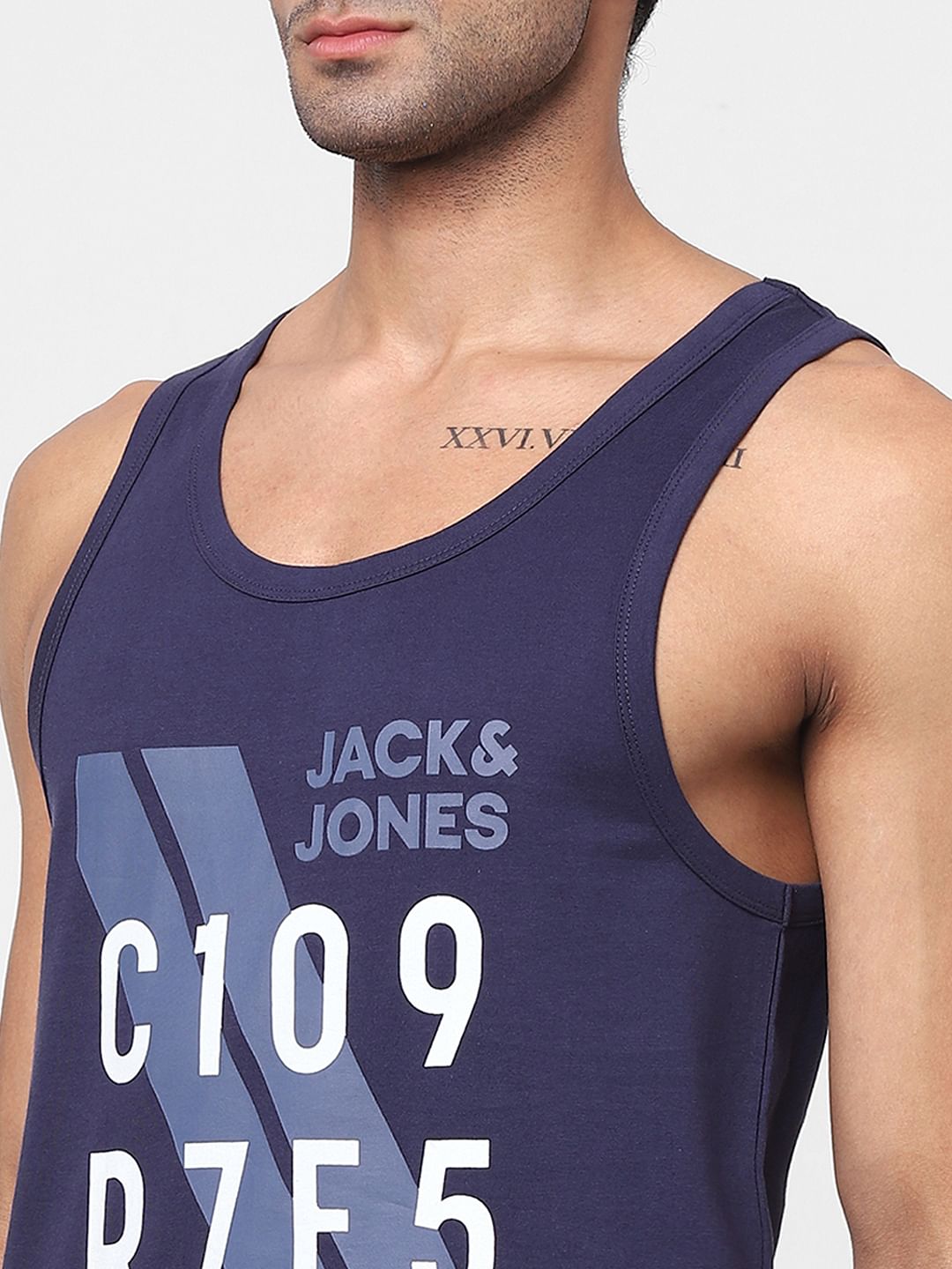 Blue Graphic Print Vest