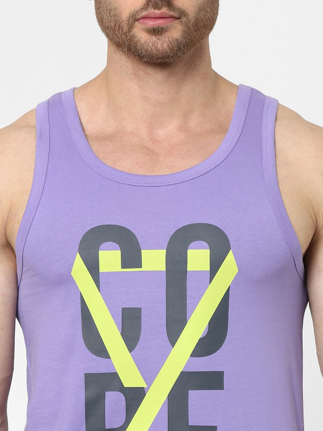 Purple Text Print Vest
