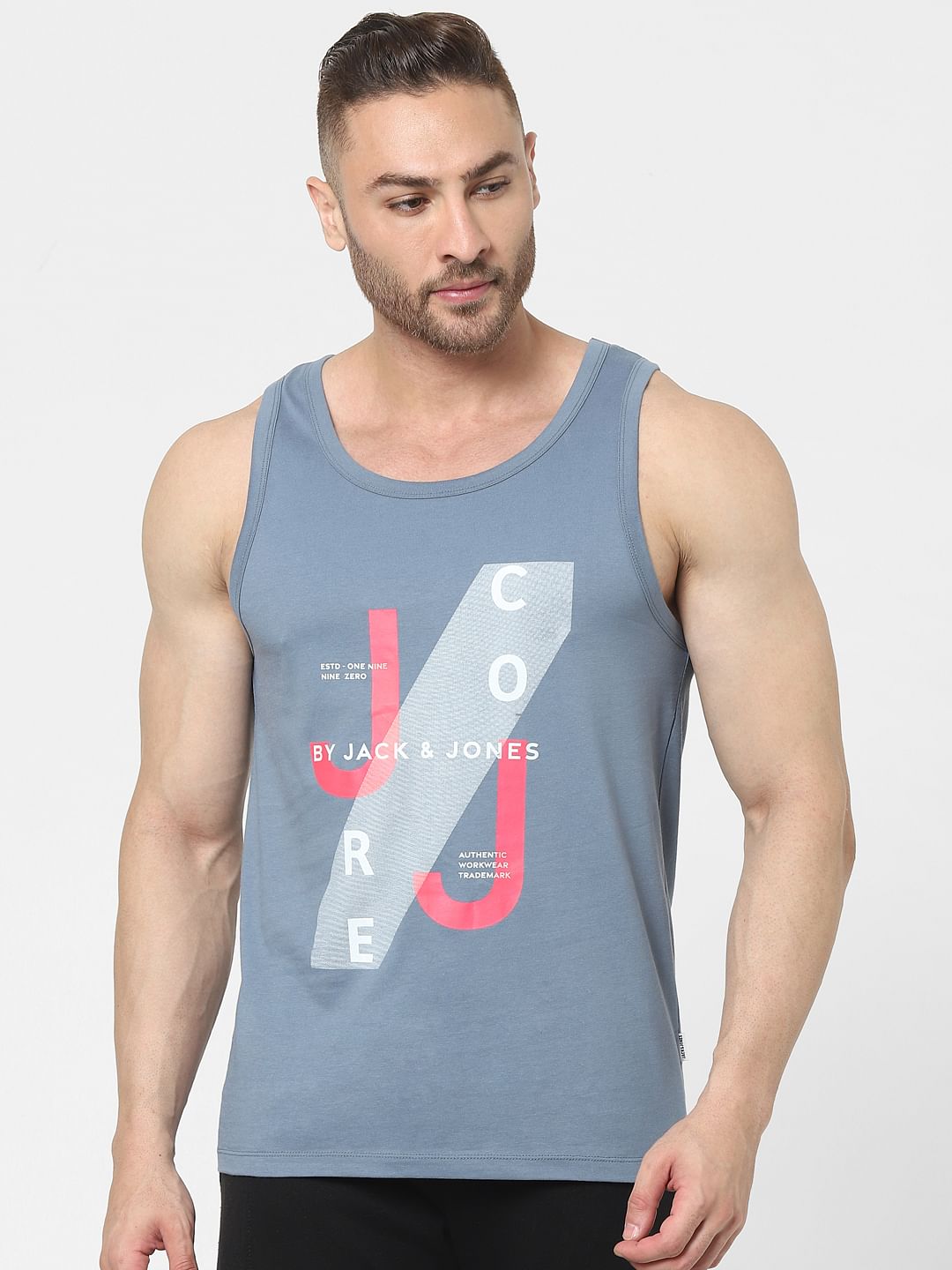 Blue Graphic Print Vest
