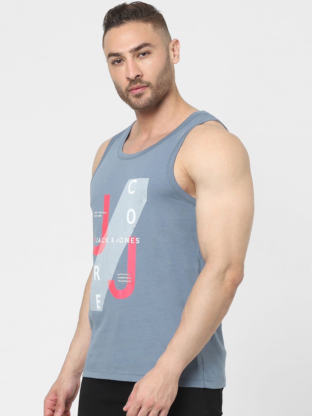 Blue Graphic Print Vest