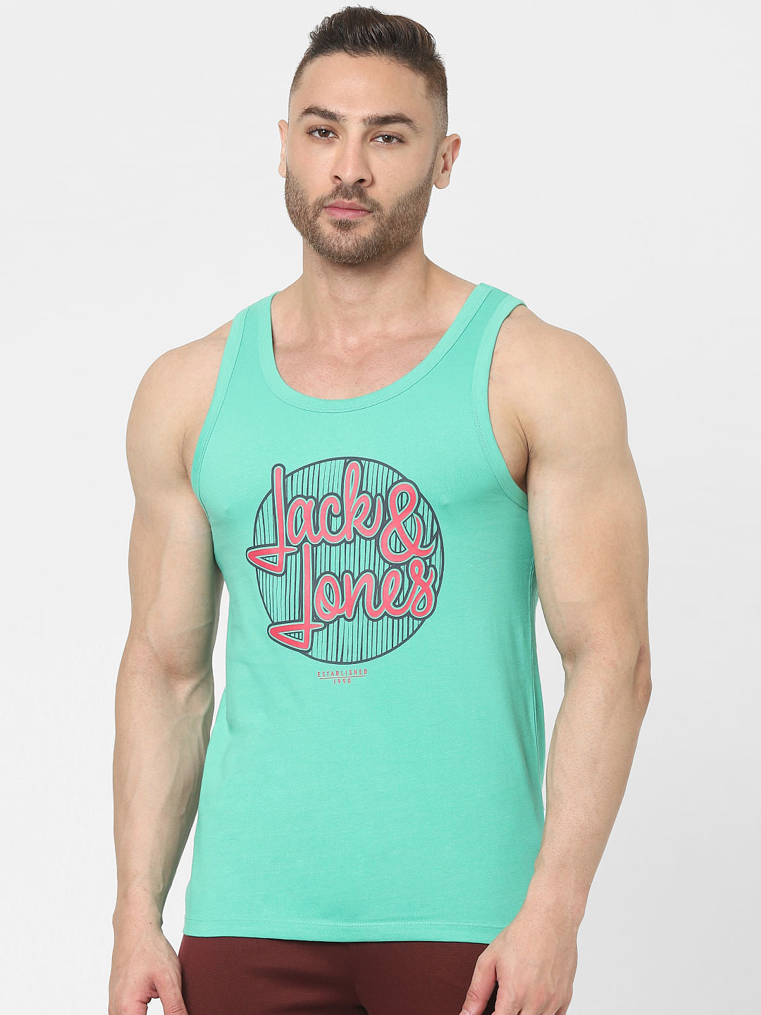 Green Graphic Print Vest