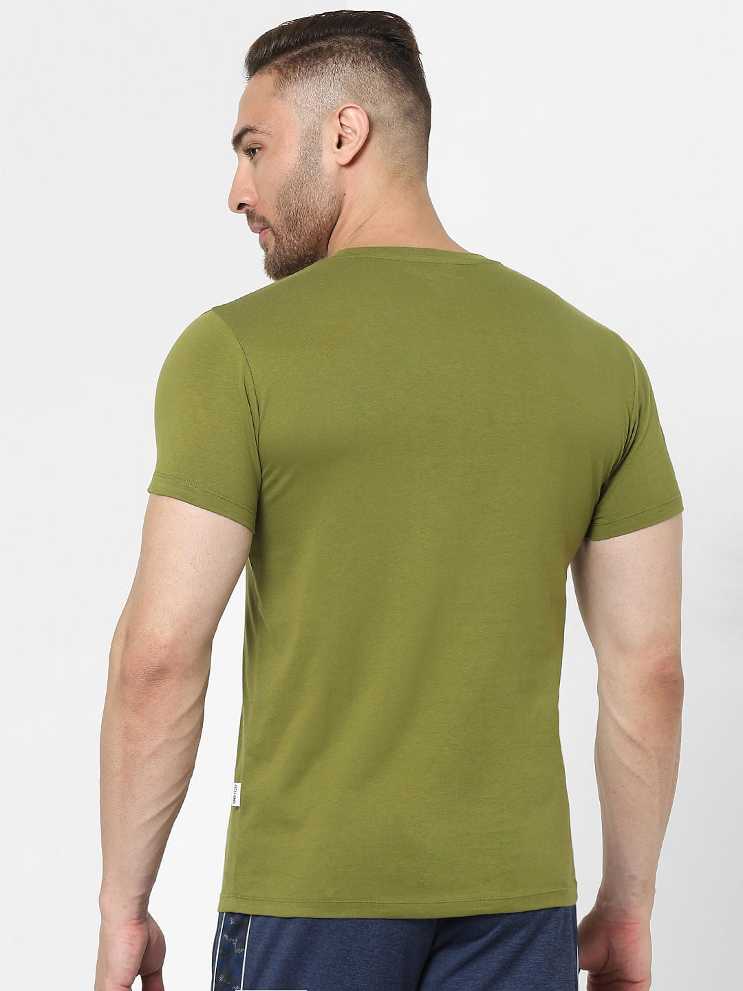 Green Logo Print Crew Neck T-shirt