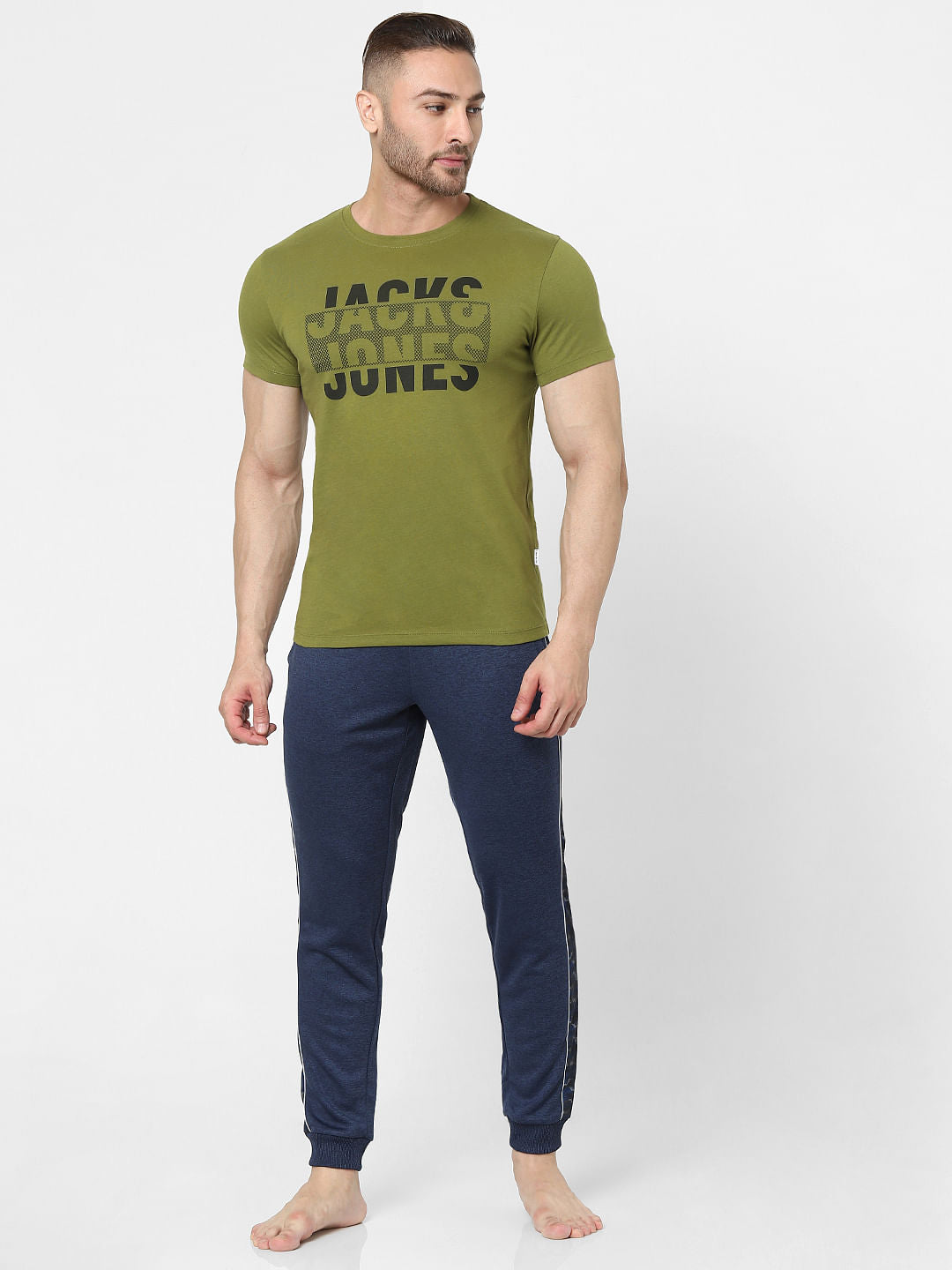 Green Logo Print Crew Neck T-shirt