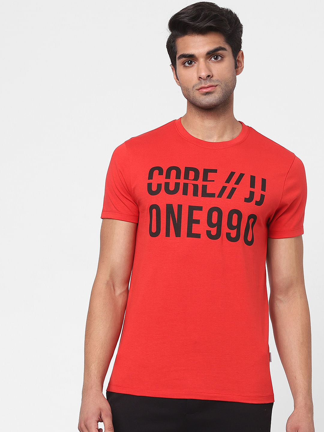 Red Graphic Crew Neck T-shirt