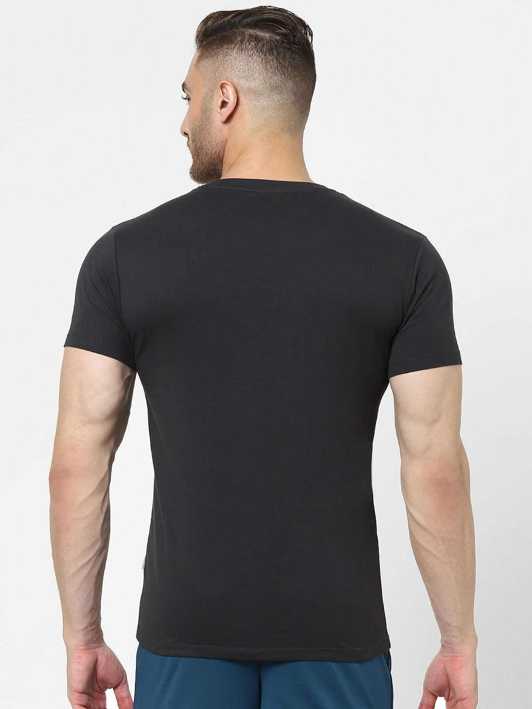 Black Logo Print Crew Neck T-shirt