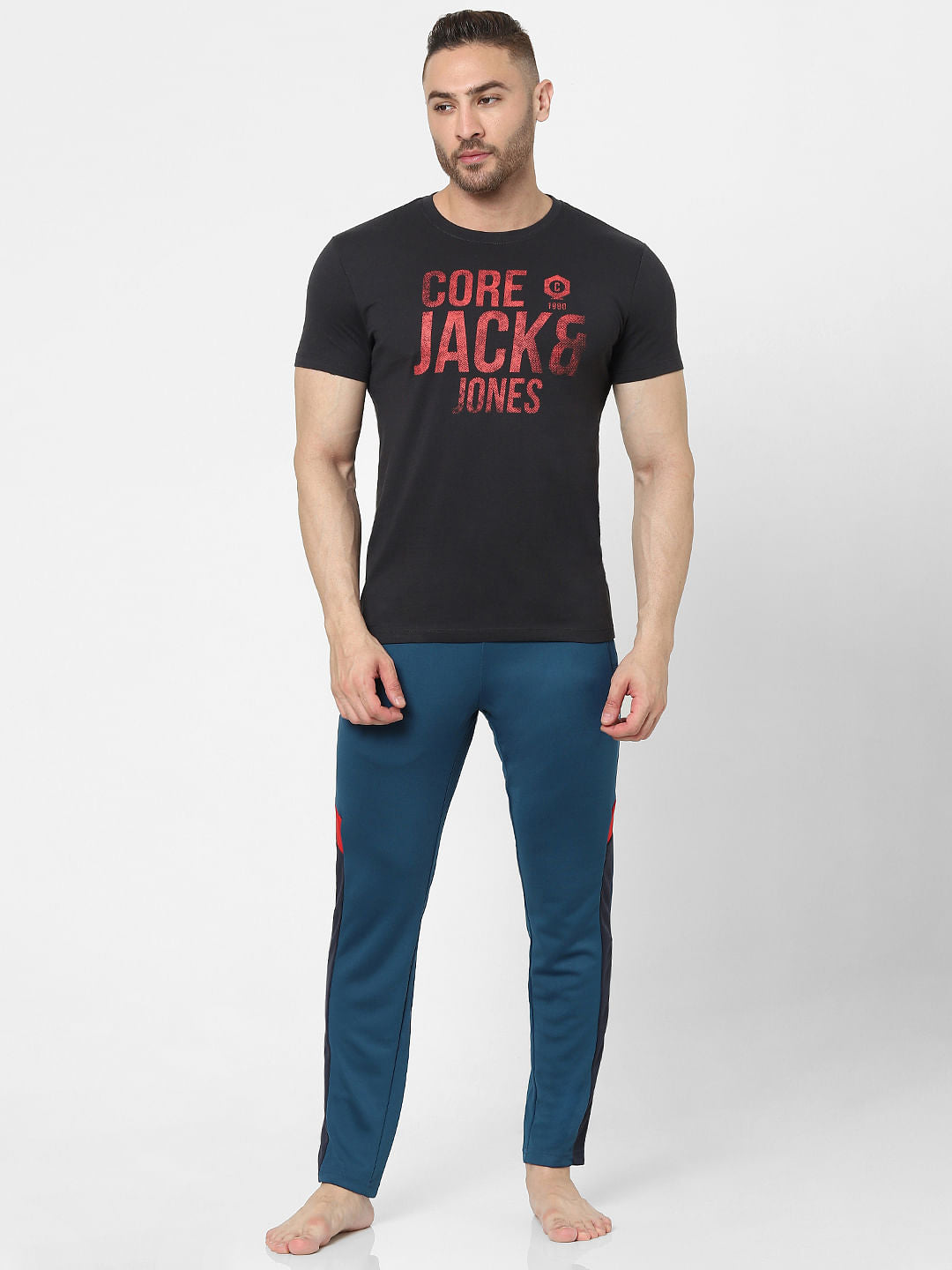 Black Logo Print Crew Neck T-shirt
