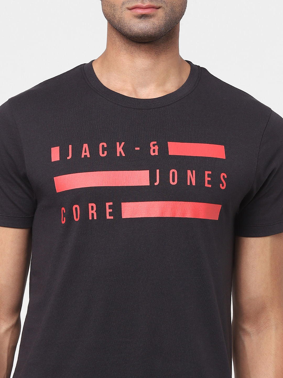 Black Graphic Crew Neck T-shirt