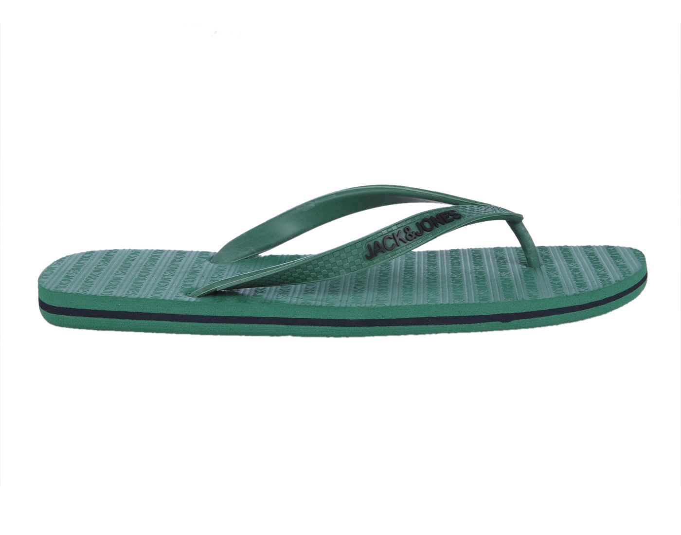 Green Logo Print Flip Flops
