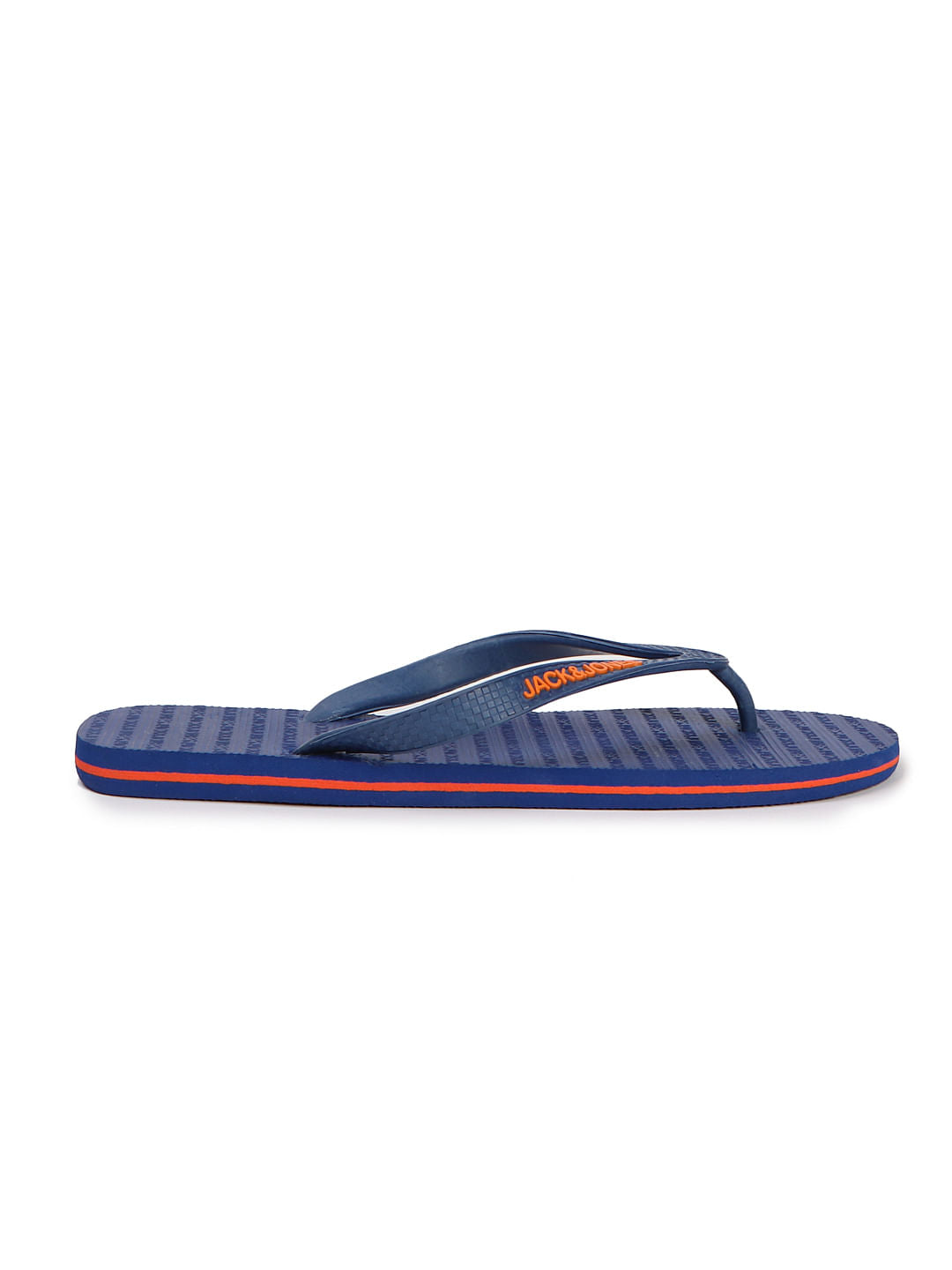Blue Logo Print Flip Flops