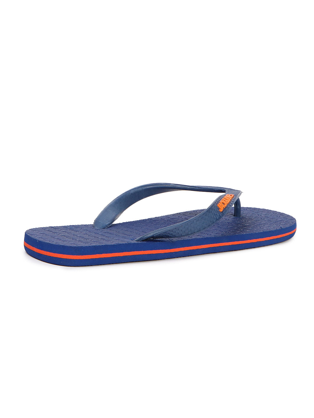 Blue Logo Print Flip Flops