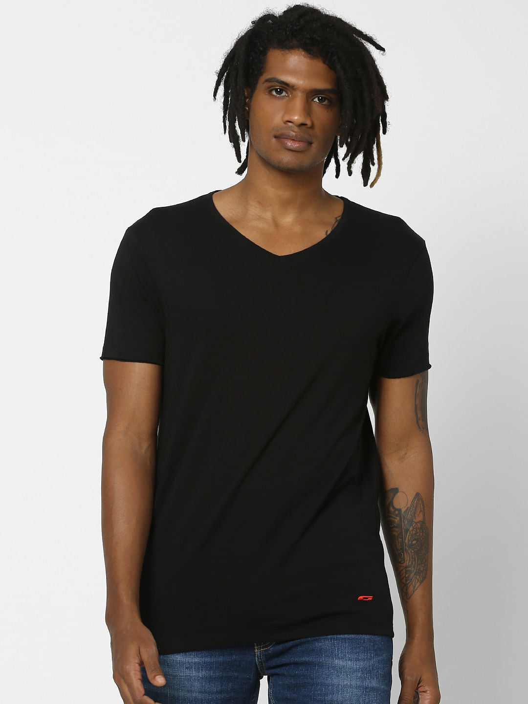 Blue & Black V Neck T-shirt - Pack of 2