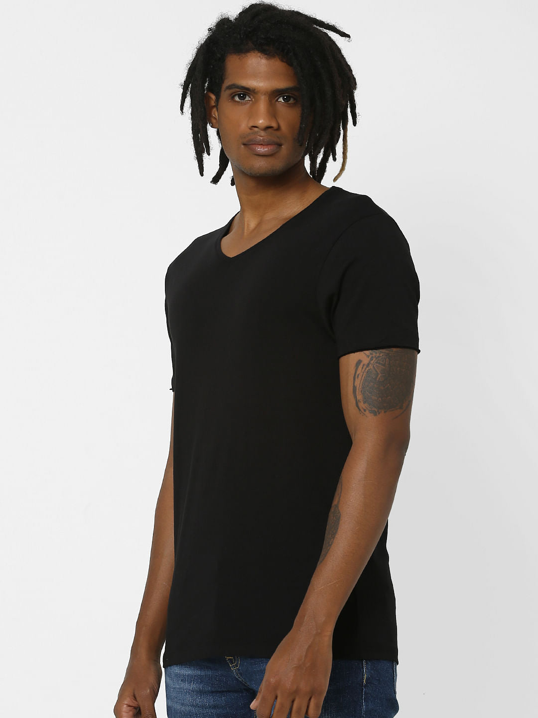 Blue & Black V Neck T-shirt - Pack of 2