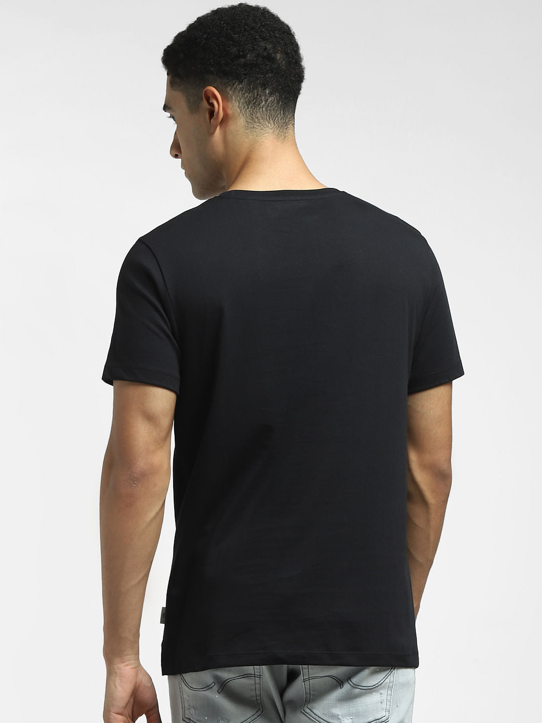 Black Danger Sign Crew Neck T-shirt