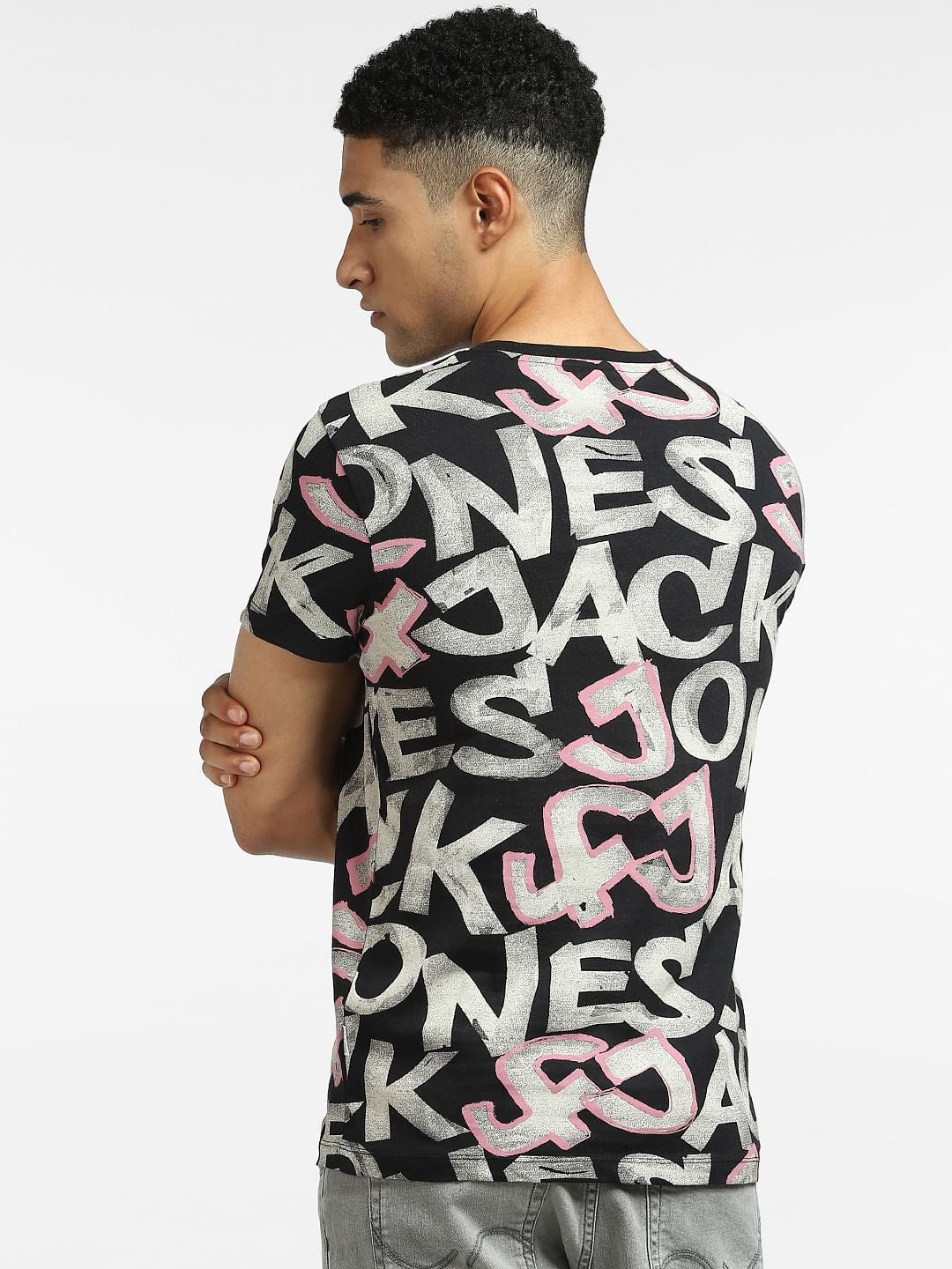 Black Logo Print Crew Neck T-shirt