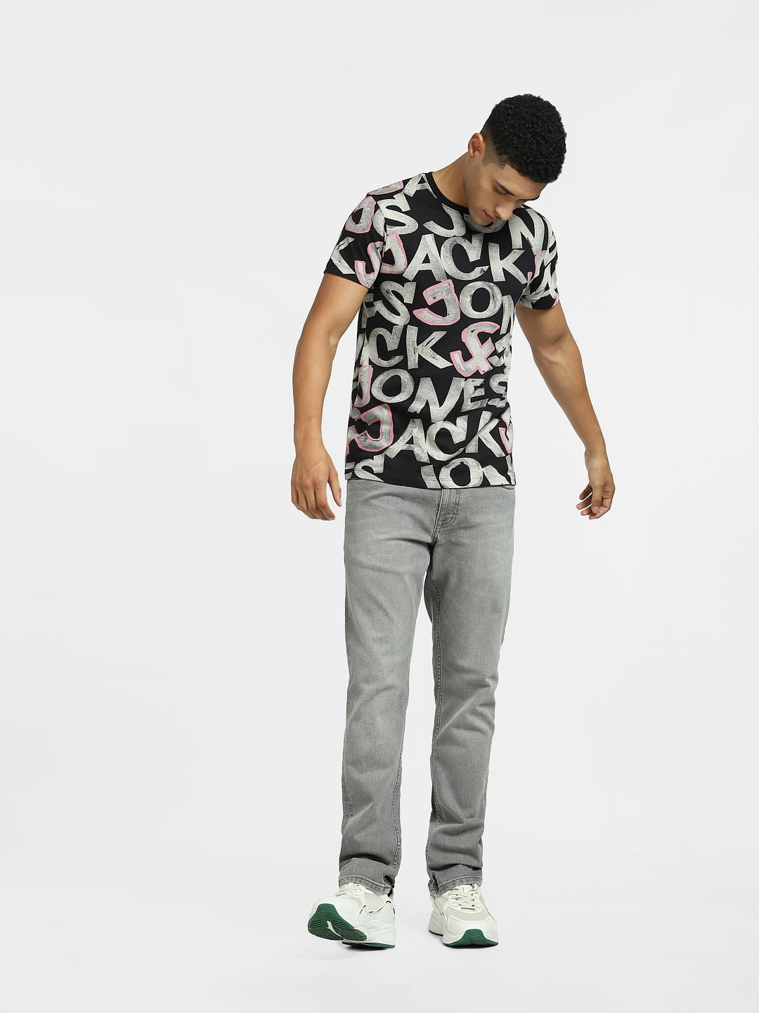 Black Logo Print Crew Neck T-shirt