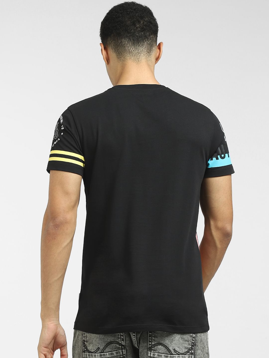 Black Logo Print Crew Neck