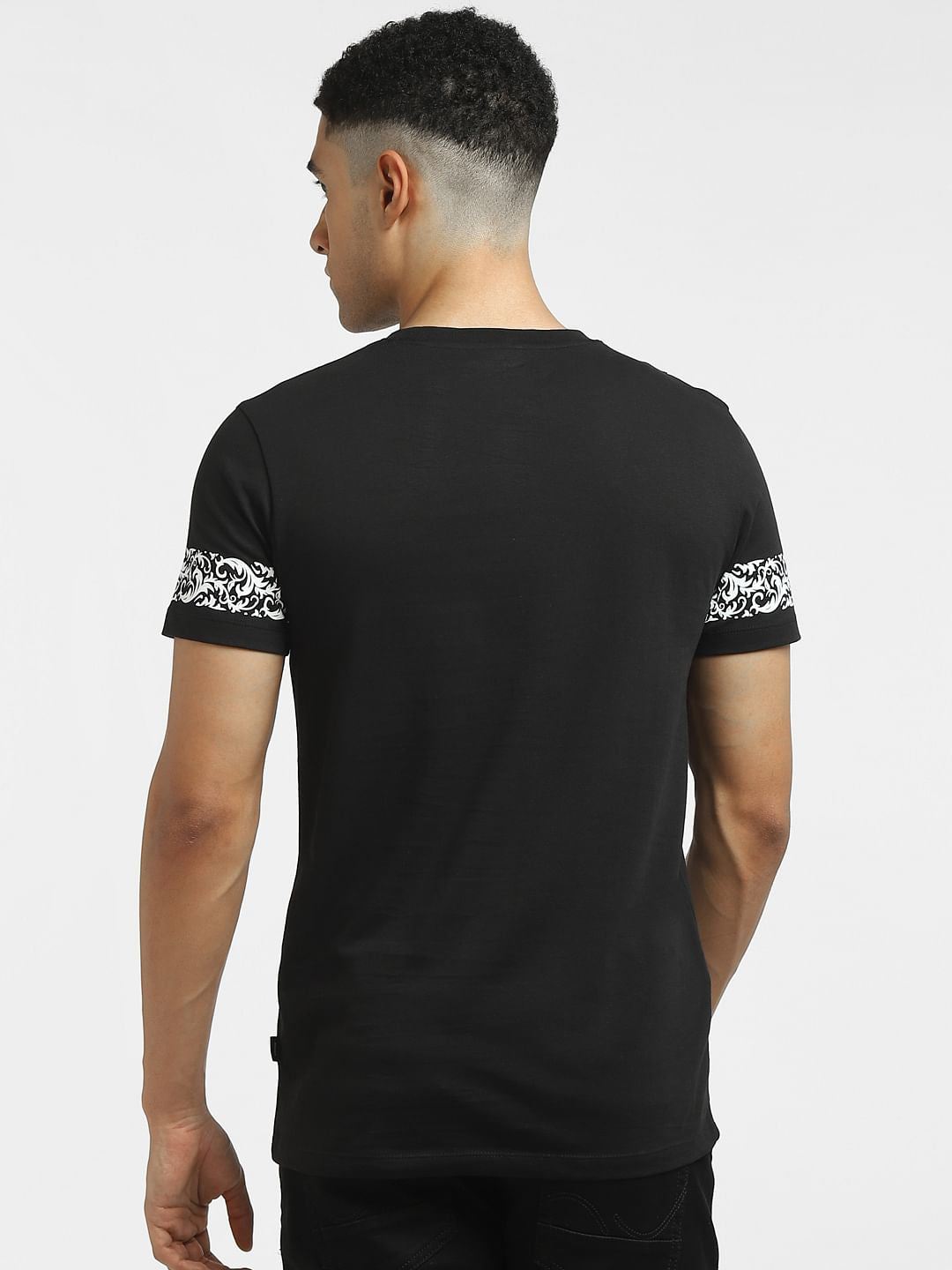 Black Graphic Print Crew Neck T-shirt
