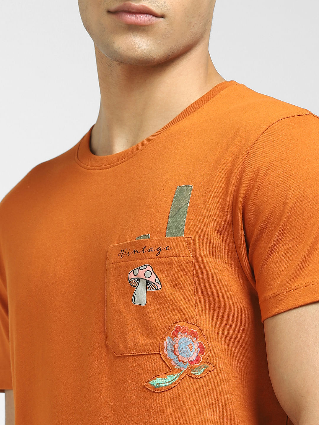 Orange Crew Neck T-shirt