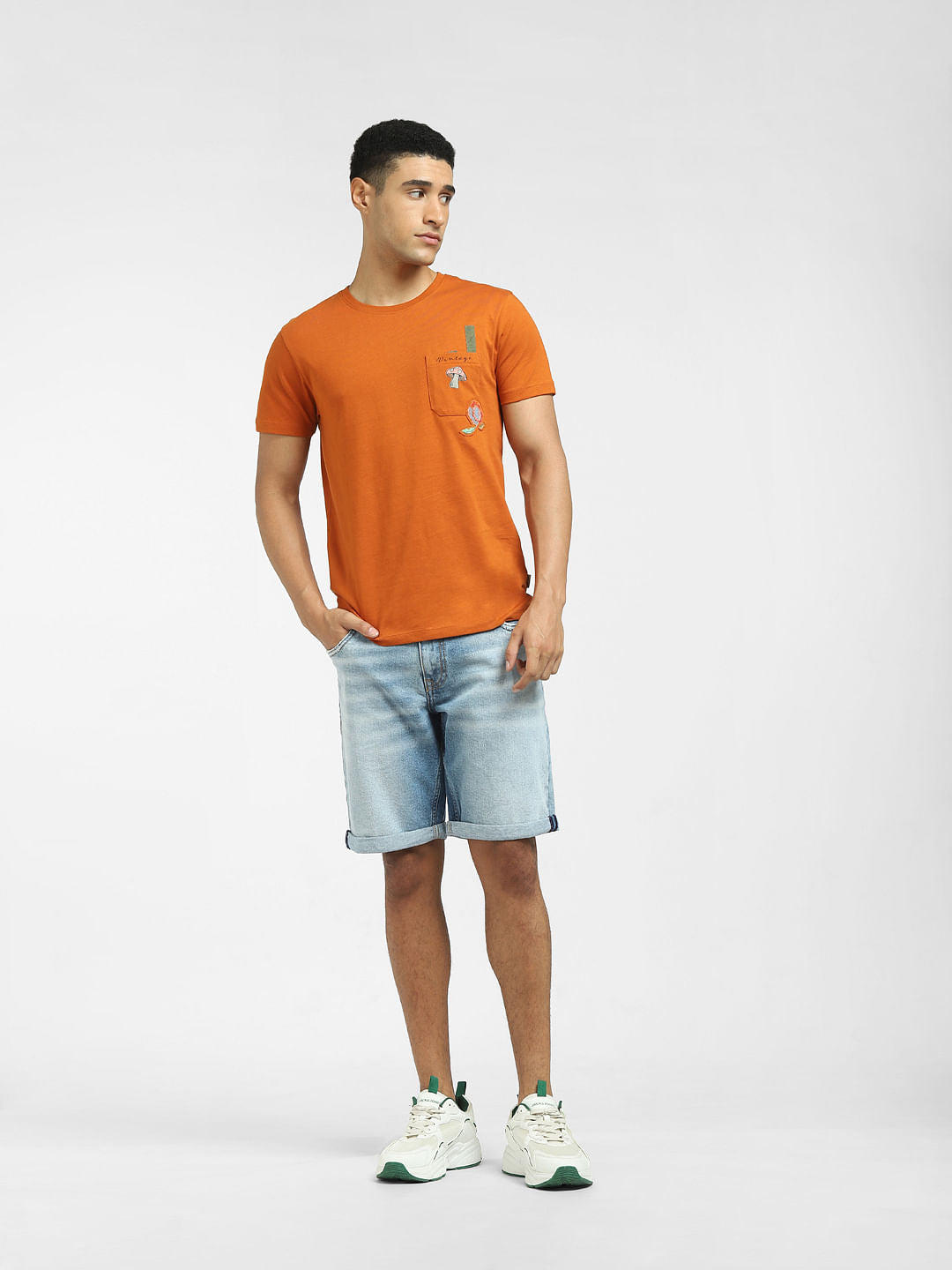 Orange Crew Neck T-shirt