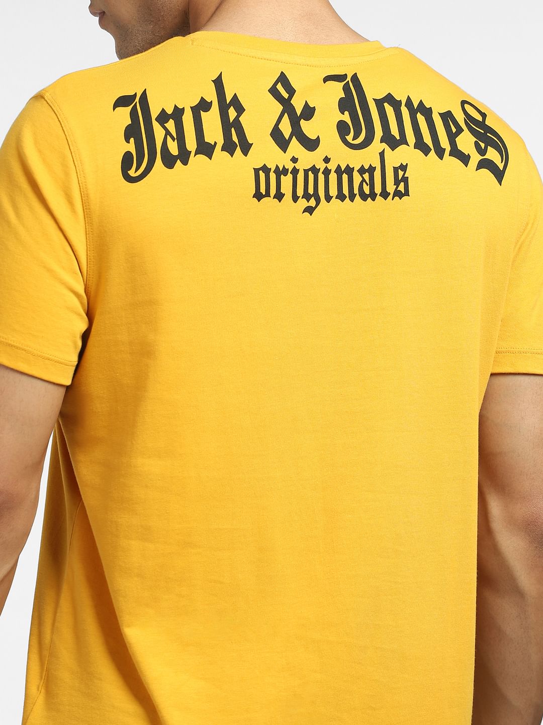 Yellow Typographic Print Crew Neck T-shirt