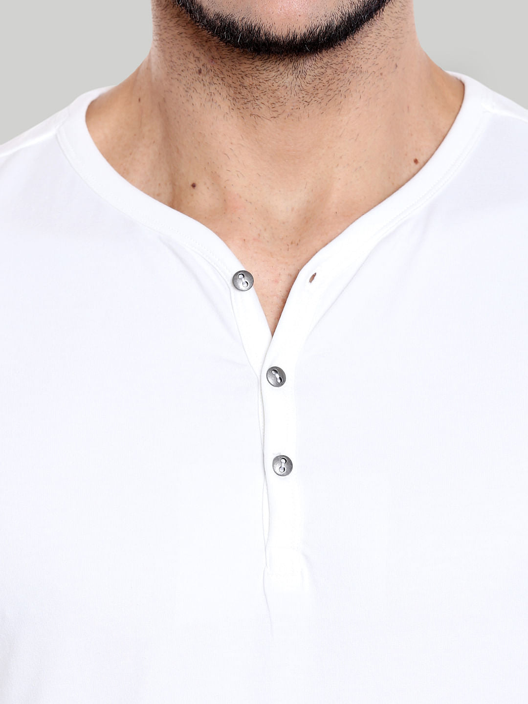 White Henley Neck T-shirt