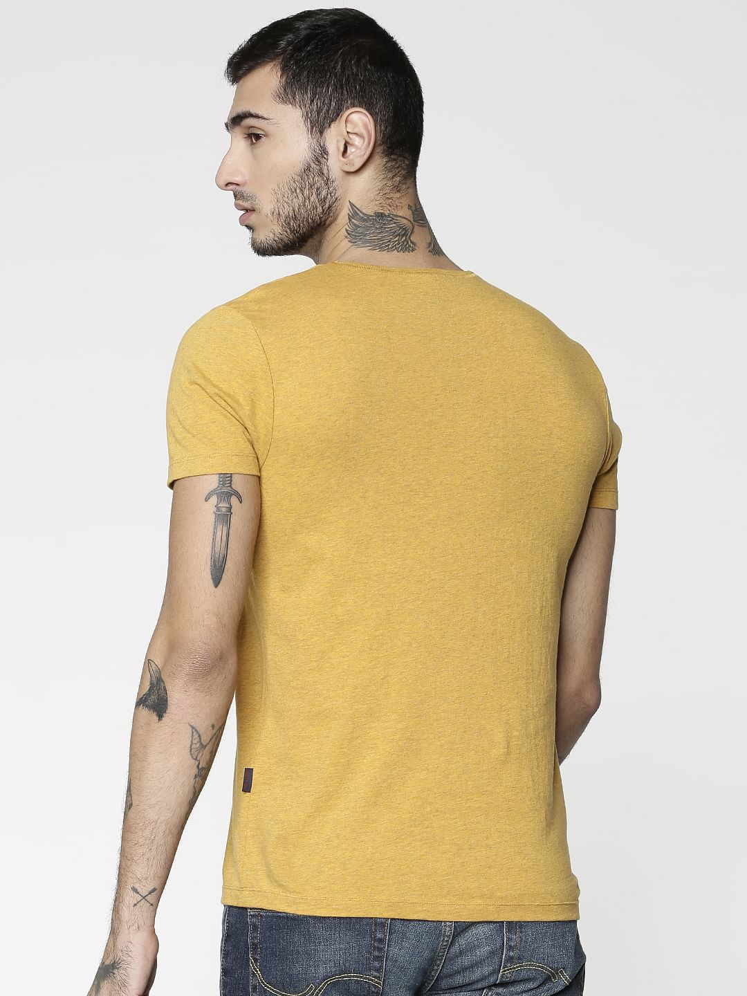 Yellow Slim Fit Crew Neck T-Shirt