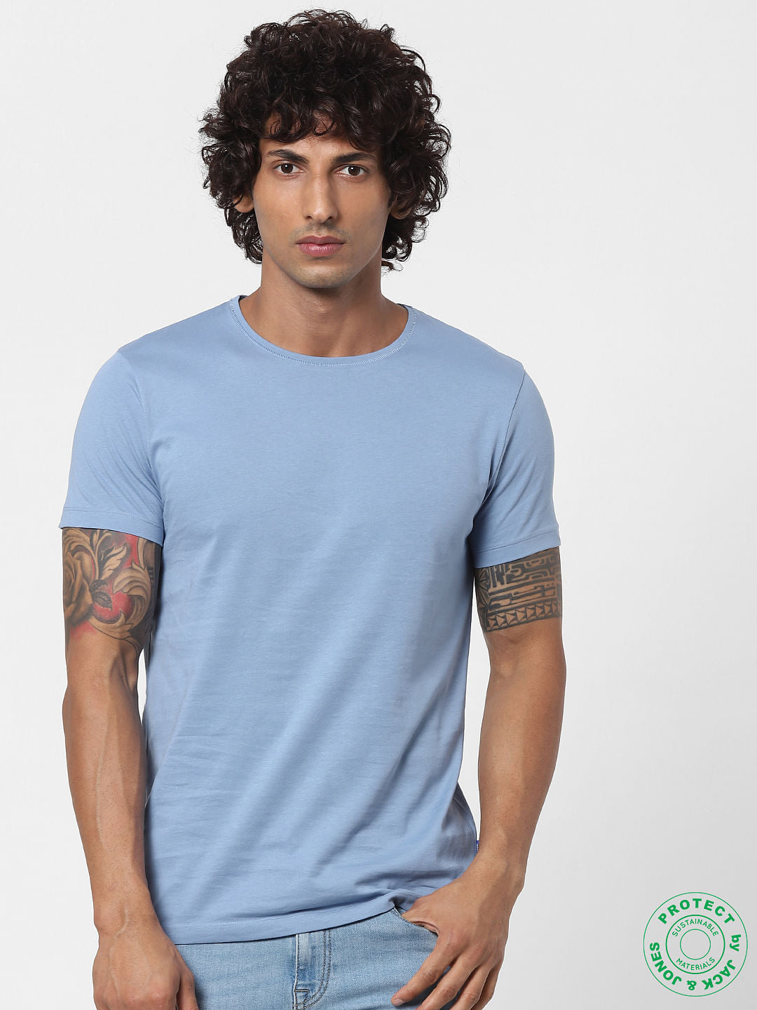 Blue Crew Neck T-shirt