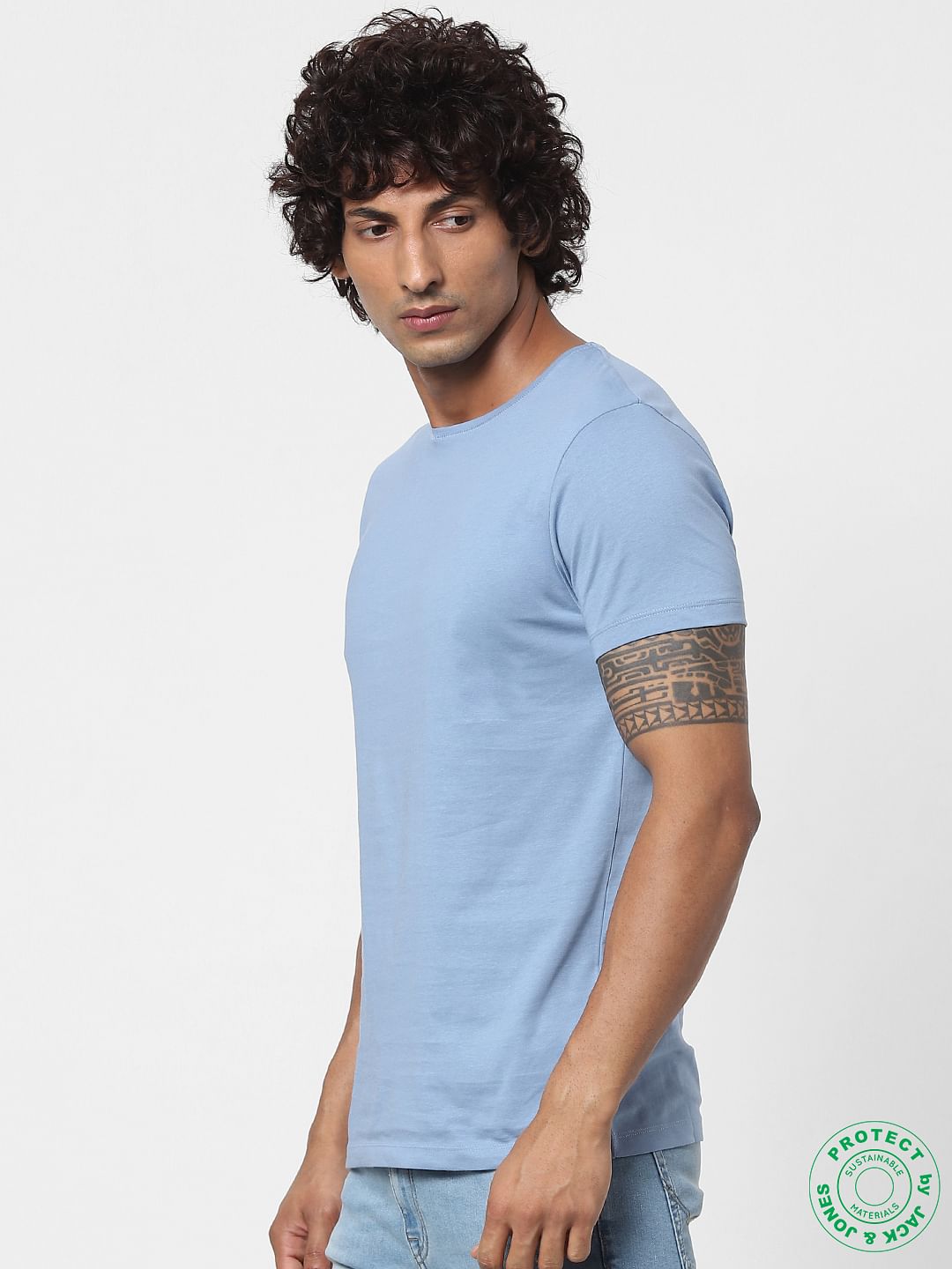 Blue Crew Neck T-shirt