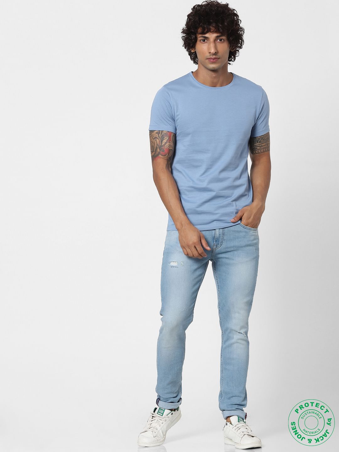 Blue Crew Neck T-shirt